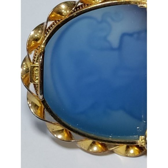 Vintage Vermeil Gold-Plated Glass Victorian Brooch Pendant Exquisite Piece - Picture 7 of 9